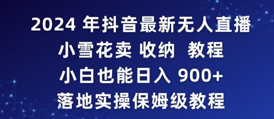 2024年抖音最新无人直播小雪花卖收纳教程，小白也能日入900+落地实操保姆级教程【揭秘】-巅峰资源网