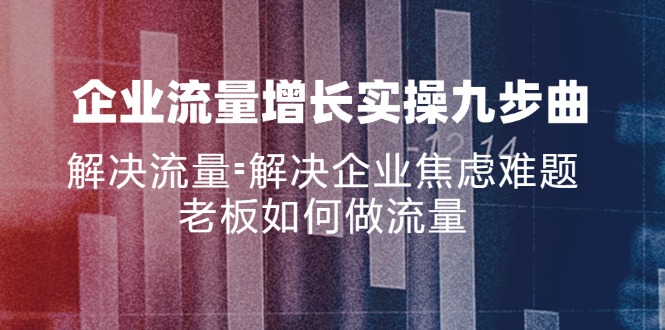 企业流量增长实战九步曲，解决流量=解决企业焦虑难题，老板如何做流量-巅峰资源网