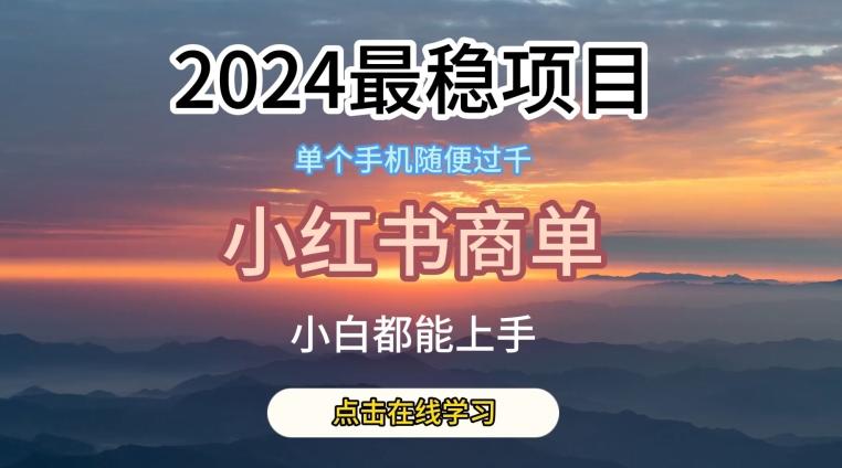 2024最稳蓝海项目，小红书商单项目，没有之一【揭秘】-巅峰资源网