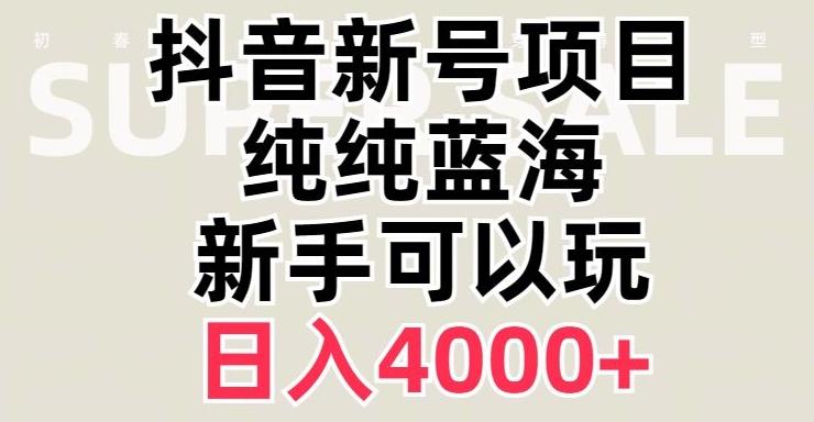 抖音蓝海赛道，必须是新账号，日入4000+【揭秘】-巅峰资源网
