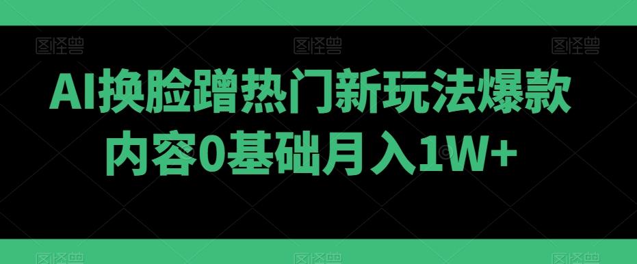 AI换脸蹭热门新玩法爆款内容0基础月入1W+-巅峰资源网