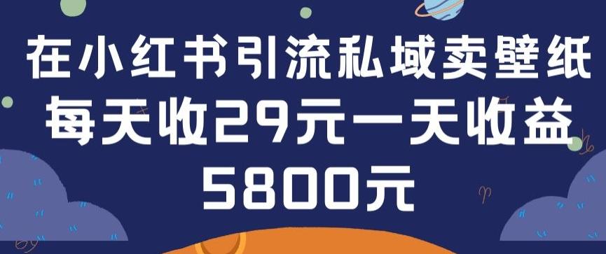 在小红书引流私域卖壁纸每张29元单日最高卖出200张(0-1搭建教程)【揭秘】-巅峰资源网