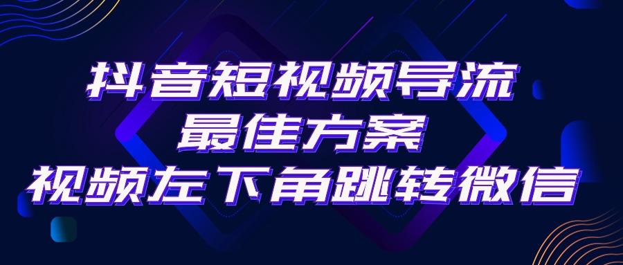 抖音短视频引流导流最佳方案，视频左下角跳转微信，外面500一单，利润200+-巅峰资源网