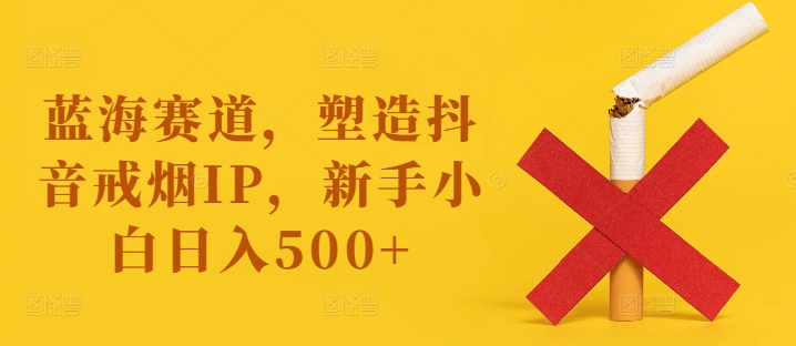 蓝海赛道，塑造抖音戒烟IP，新手小白日入500+【揭秘】-巅峰资源网