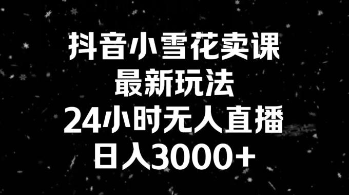 抖音小雪花卖课，24小时无人直播，日入3000+，小白也能轻松操作-巅峰资源网