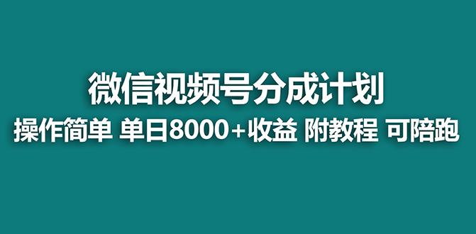 【蓝海项目】视频号分成计划最新玩法，单天收益8000+，附玩法教程，24年...-巅峰资源网