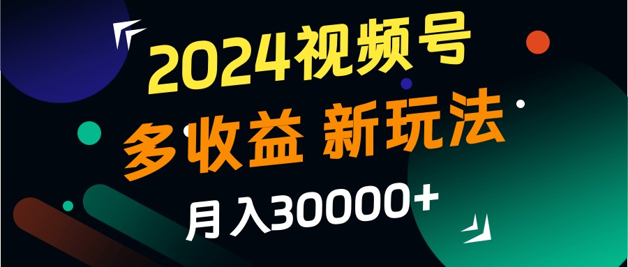 2024视频号多收益的新玩法，月入3w+，新手小白都能简单上手！-巅峰资源网