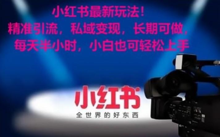 小红书最新玩法！精准引流，私域变现，长期可做，每天半小时，小白也可轻松上手-巅峰资源网