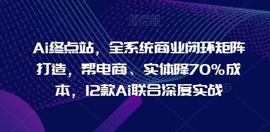 Ai终点站，全系统商业闭环矩阵打造，帮电商、实体降70%成本，12款Ai联合深度实战【0906更新】-巅峰资源网
