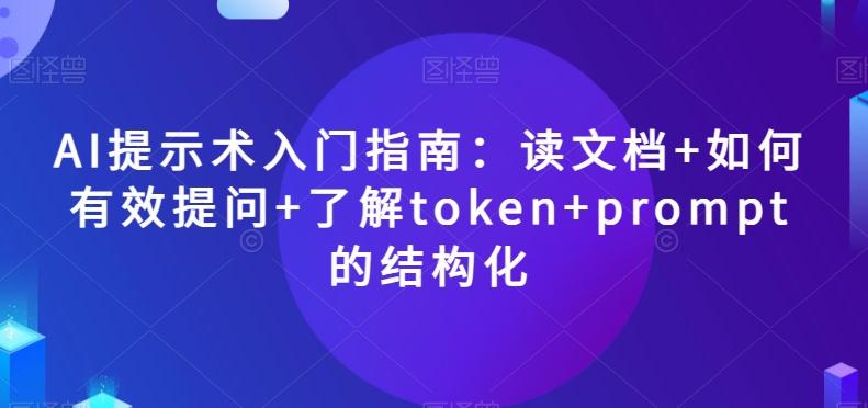 AI提示术入门指南：读文档+如何有效提问+了解token+prompt的结构化【揭秘】-巅峰资源网