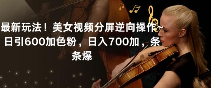 最新玩法！美女视频分屏逆向操作~日引600加色粉，日入700加，条条爆【揭秘】-巅峰资源网