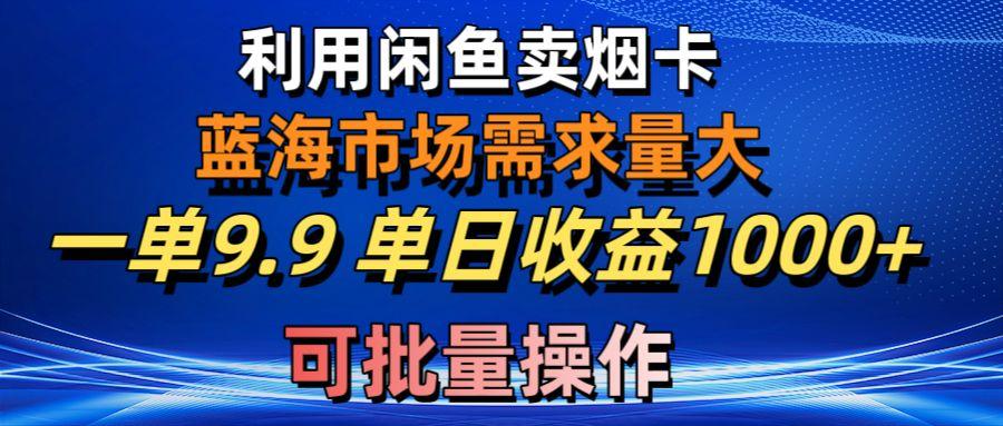 利用咸鱼卖烟卡，蓝海市场需求量大，一单9.9单日收益1000+，可批量操作-巅峰资源网
