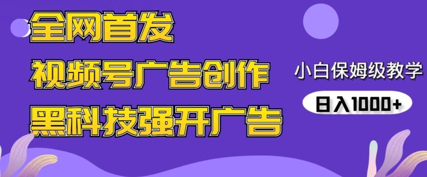 全网首发蝴蝶号广告创作，用AI做视频，黑科技强开广告，小白跟着做，日入1000+【揭秘】-巅峰资源网