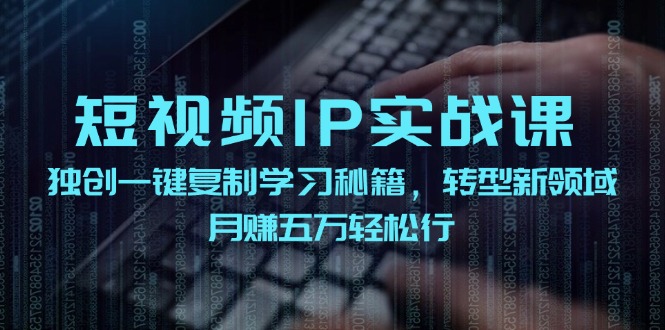 短视频IP实战课，独创一键复制学习秘籍，转战新领域，月赚五万轻松行-巅峰资源网