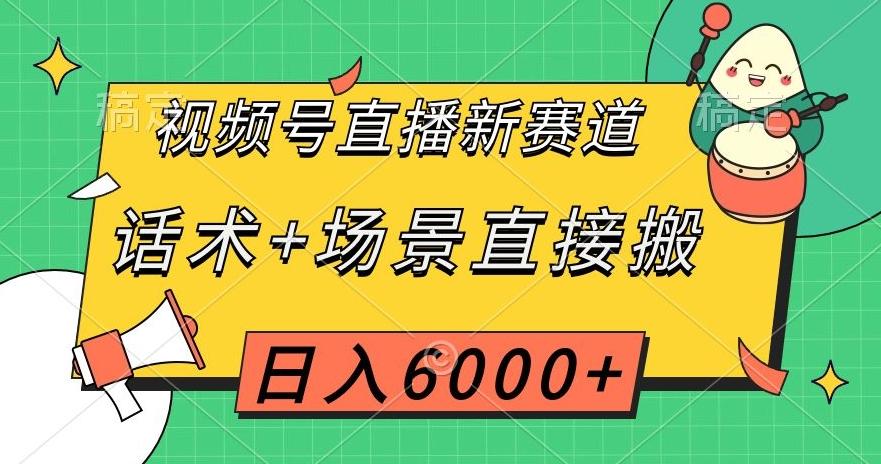 视频号直播新赛道，话术+场景直接搬，日入6000+【揭秘】-巅峰资源网