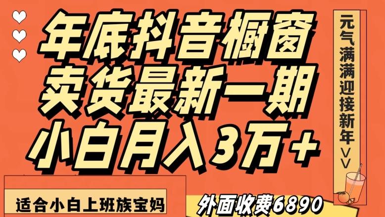 外面收费6890元年底抖音橱窗卖货最新一期，小白月入3万，适合小白上班族宝妈【揭秘】-巅峰资源网