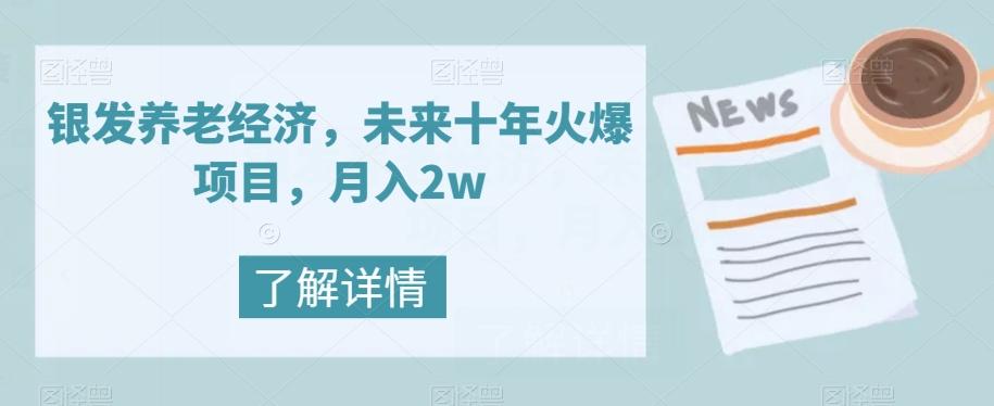银发养老经济，未来十年火爆项目，月入2w【揭秘】-巅峰资源网
