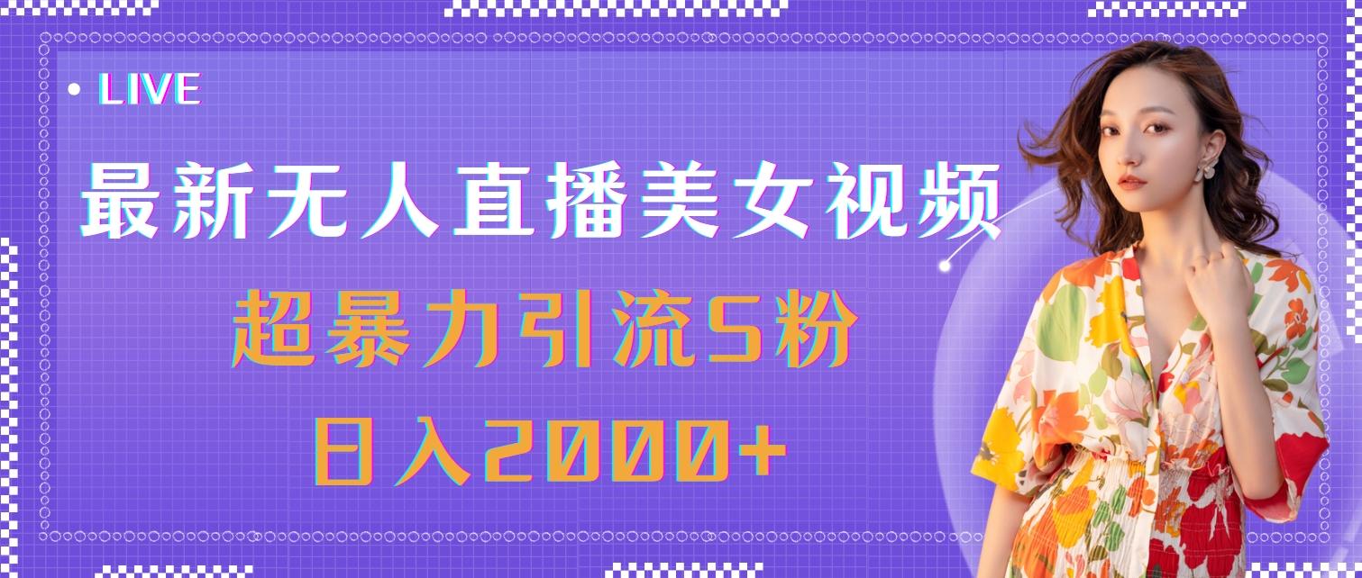 最新无人直播美女视频，超暴力引流S粉日入2000+-巅峰资源网