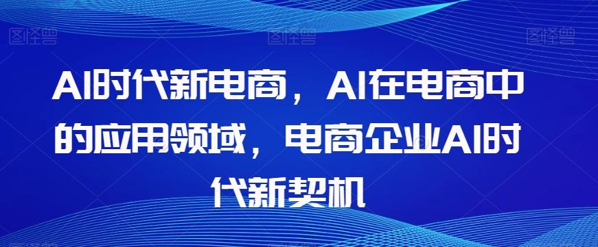Al时代新电商，Al在电商中的应用领域，电商企业AI时代新契机-巅峰资源网