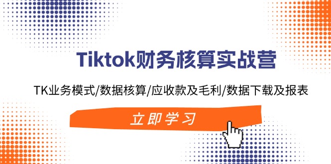 Tiktok财务核算实战营：TK业务模式/数据核算/应收款及毛利/数据下载及报表-巅峰资源网