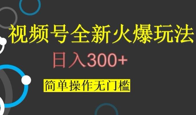 视频号最新爆火玩法，日入300+，简单操作无门槛【揭秘】-巅峰资源网