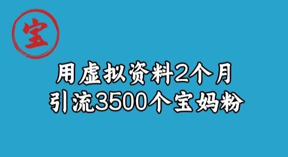 宝哥虚拟资料项目，2个月引流3500个宝妈粉-巅峰资源网