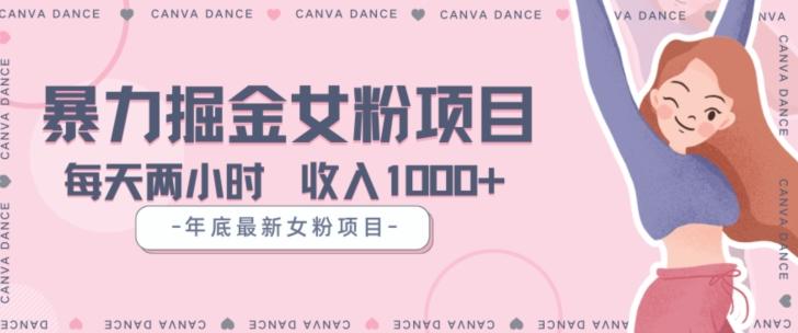 年底暴力女粉掘金项目5天变现1.5W+【揭秘】-巅峰资源网