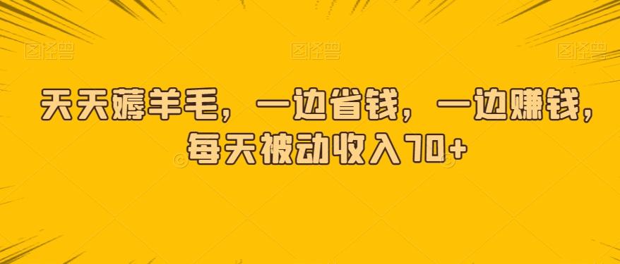 天天薅羊毛，一边省钱，一边赚钱，每天被动收入70+-巅峰资源网