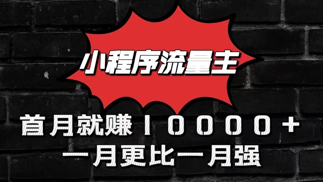 小程序流量主首月就赚10000+，一月更比一月强！小本创业首选-巅峰资源网