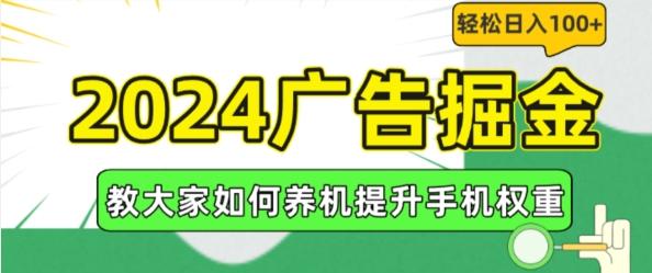 2024广告掘金，教大家如何养机提升手机权重，轻松日入100+【揭秘】-巅峰资源网