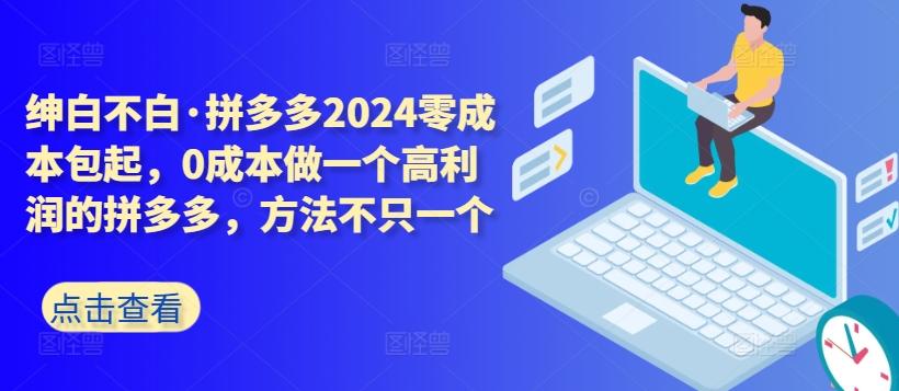 拼多多2024零成本包起，0成本做一个高利润的拼多多，方法不只一个-巅峰资源网