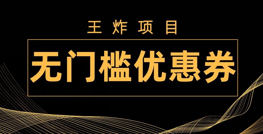 王炸项目！无门槛优惠券，单号日入300+，无需经验直接上手-巅峰资源网