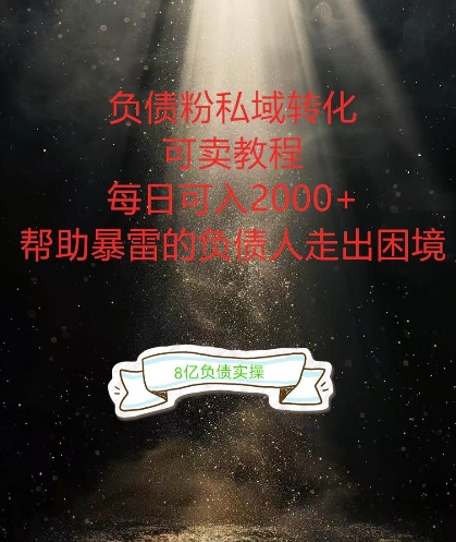 负债粉掘金计划，帮助负债者解决问题，债务规划，债务重组，最好的变现方式【揭秘】-巅峰资源网