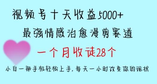 十天收益5000+，多平台捞金，视频号情感治愈漫剪，一个月收徒28个，小白一部手机轻松上手【揭秘】-巅峰资源网