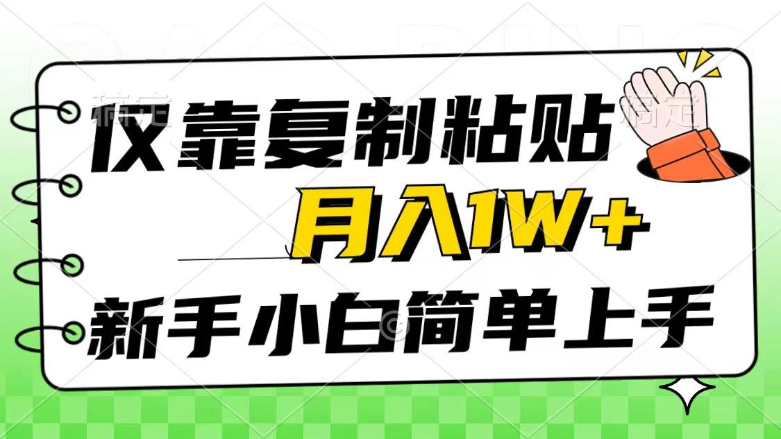 仅靠复制粘贴，被动收益，轻松月入1w+，新手小白秒上手，互联网风口项目-巅峰资源网