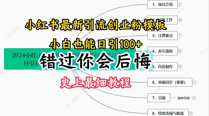 2024小红书引流创业粉史上最细教程，手把手教你引流【揭秘】-巅峰资源网