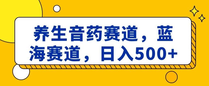 养生音药赛道，蓝海赛道，日入500+【揭秘】-巅峰资源网