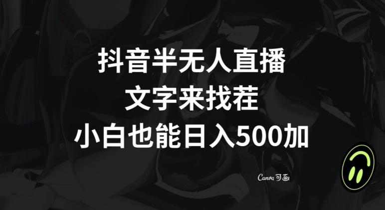 抖音半无人直播，文字来找茬小游戏，每天收益500+【揭秘】-巅峰资源网