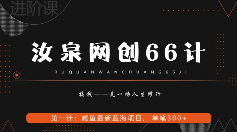汝泉网创66计之第1计：闲鱼长期稳定项目，单笔变现300+-巅峰资源网