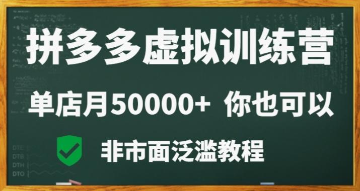 拼多多虚拟电商训练营月入30000+你也行，暴利稳定长久，副业首选-巅峰资源网