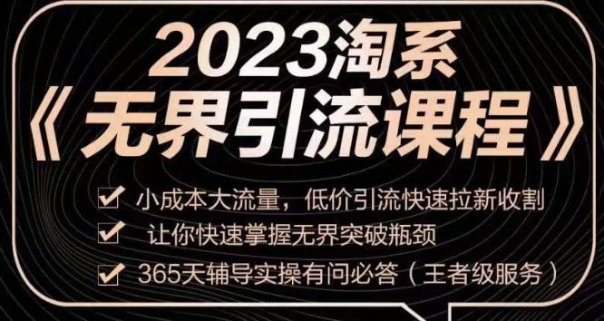 2023淘系无界引流实操课程，​小成本大流量，低价引流快速拉新收割，让你快速掌握无界突破瓶颈-巅峰资源网