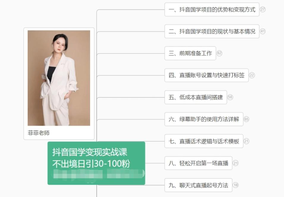 抖音国学变现项目：不出境日引30-100粉实战课程-巅峰资源网
