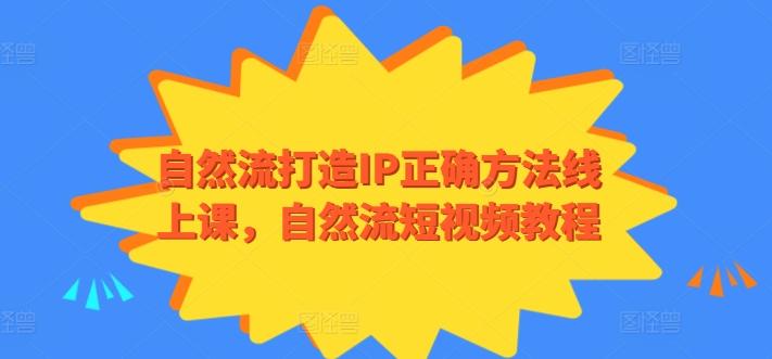自然流打造IP正确方法线上课，自然流短视频教程-巅峰资源网