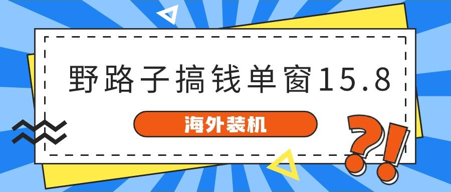 海外装机，野路子搞钱，单窗口15.8，亲测已变现10000+-巅峰资源网