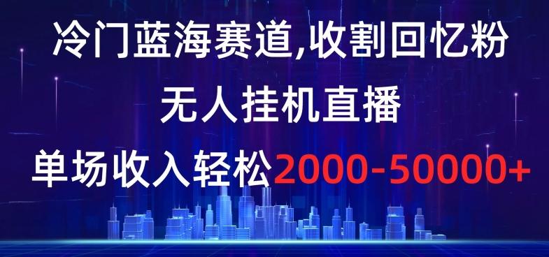 冷门蓝海赛道，收割回忆粉，无人挂机直播，单场收入轻松2000-5w+【揭秘】-巅峰资源网