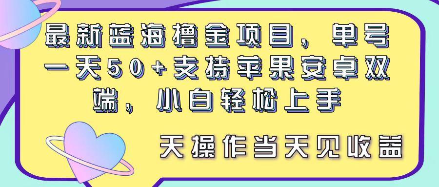 最新蓝海撸金项目，单号一天50+， 支持苹果安卓双端，小白轻松上手 当...-巅峰资源网