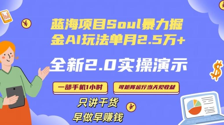 Soul怎么做到单月变现25000+全新2.0AI掘金玩法全程实操演示小白好上手【揭秘】-巅峰资源网