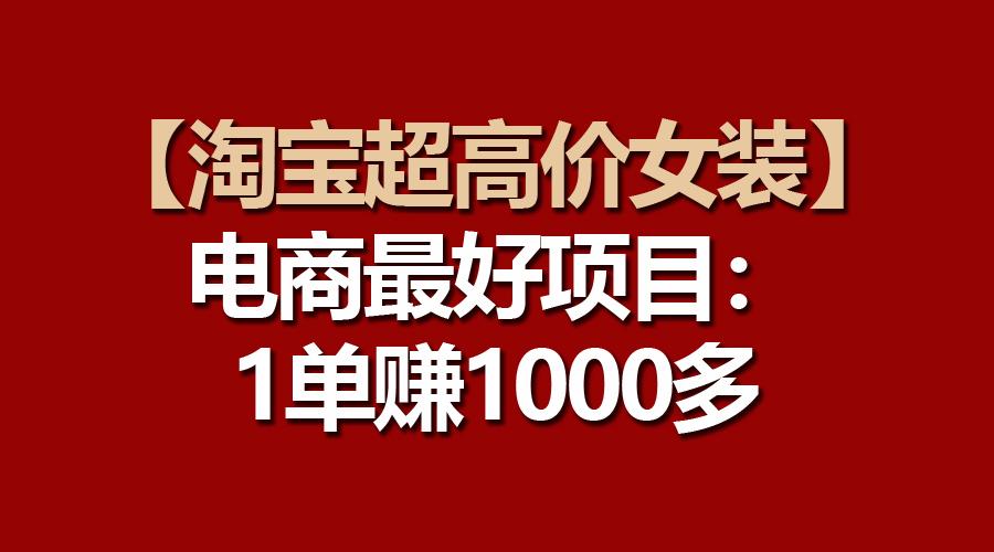 【淘宝超高价女装】电商最好项目：一单赚1000多-巅峰资源网