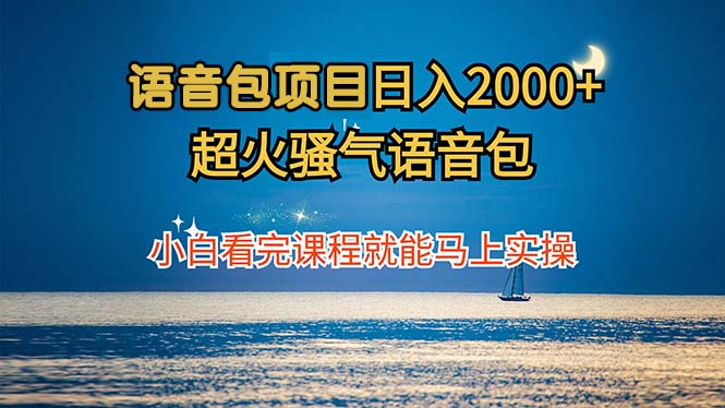 语音包项目 日入2000+ 超火骚气语音包小白看完课程就能马上实操-巅峰资源网