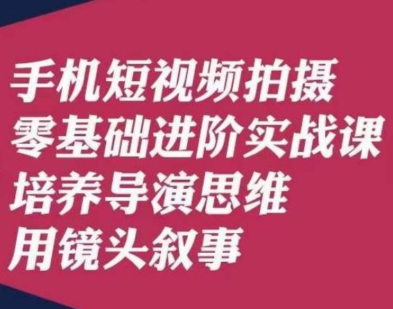 手机短视频拍摄零基础进阶实战课，培养导演思维用镜头叙事唐先生-巅峰资源网